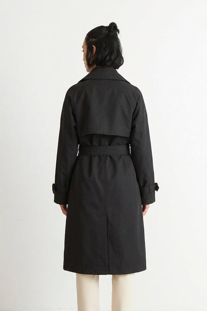 Trench Clásico Doble Botonadura Negro
