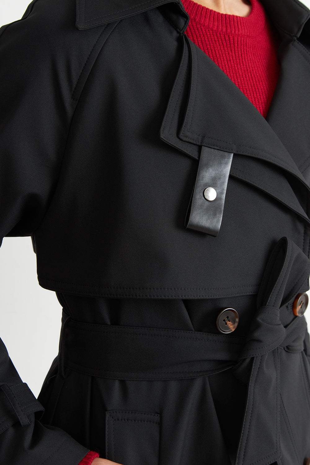 Trench Clásico Doble Botonadura Negro