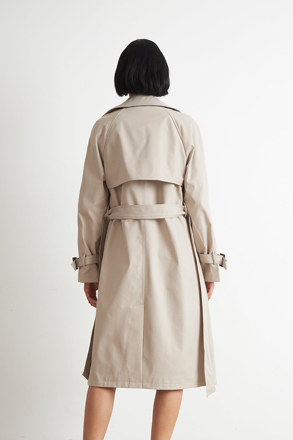 Trench Clásico Doble Botonadura Beige