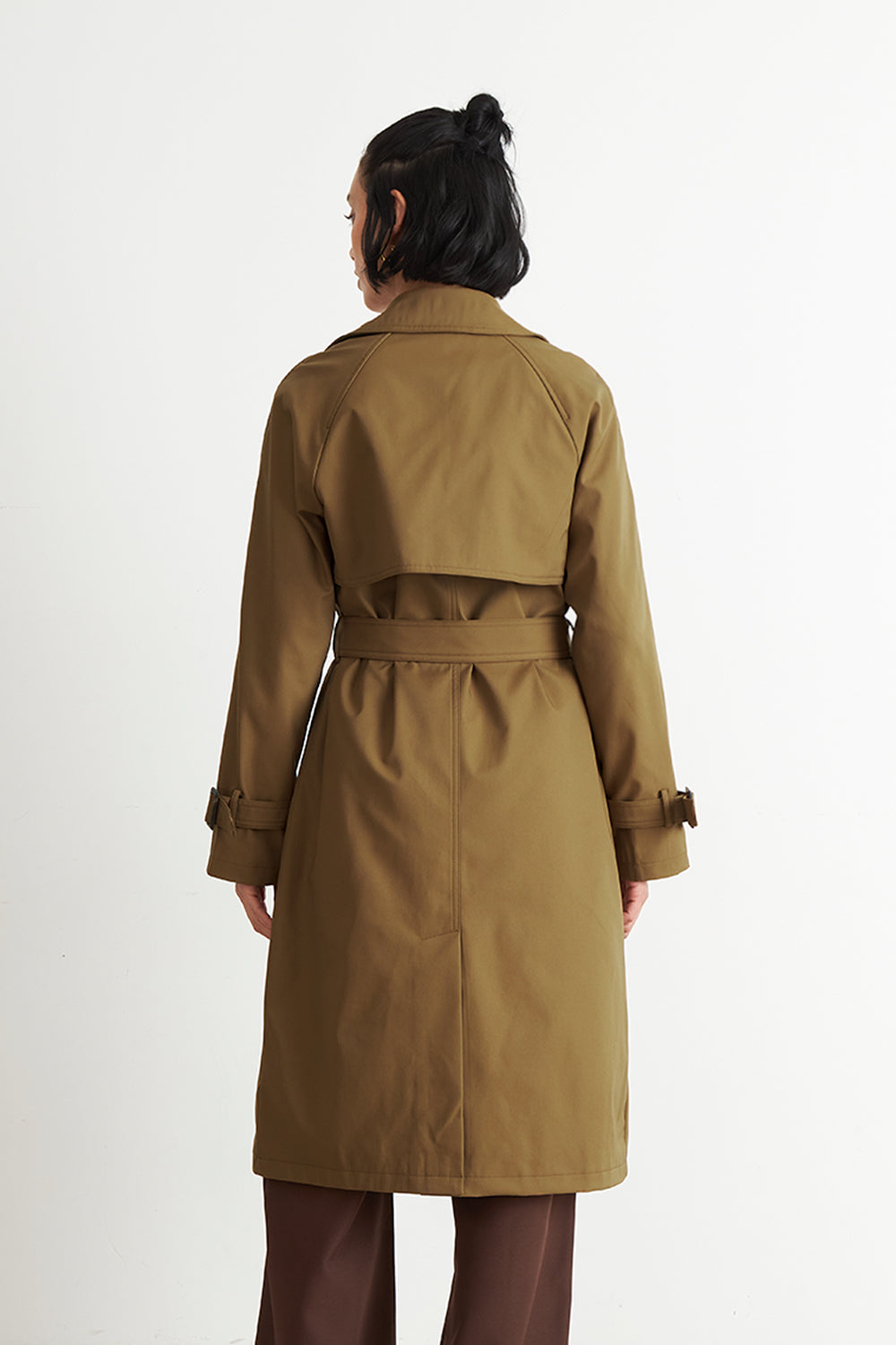 Trench Clásico Doble Botonadura Café