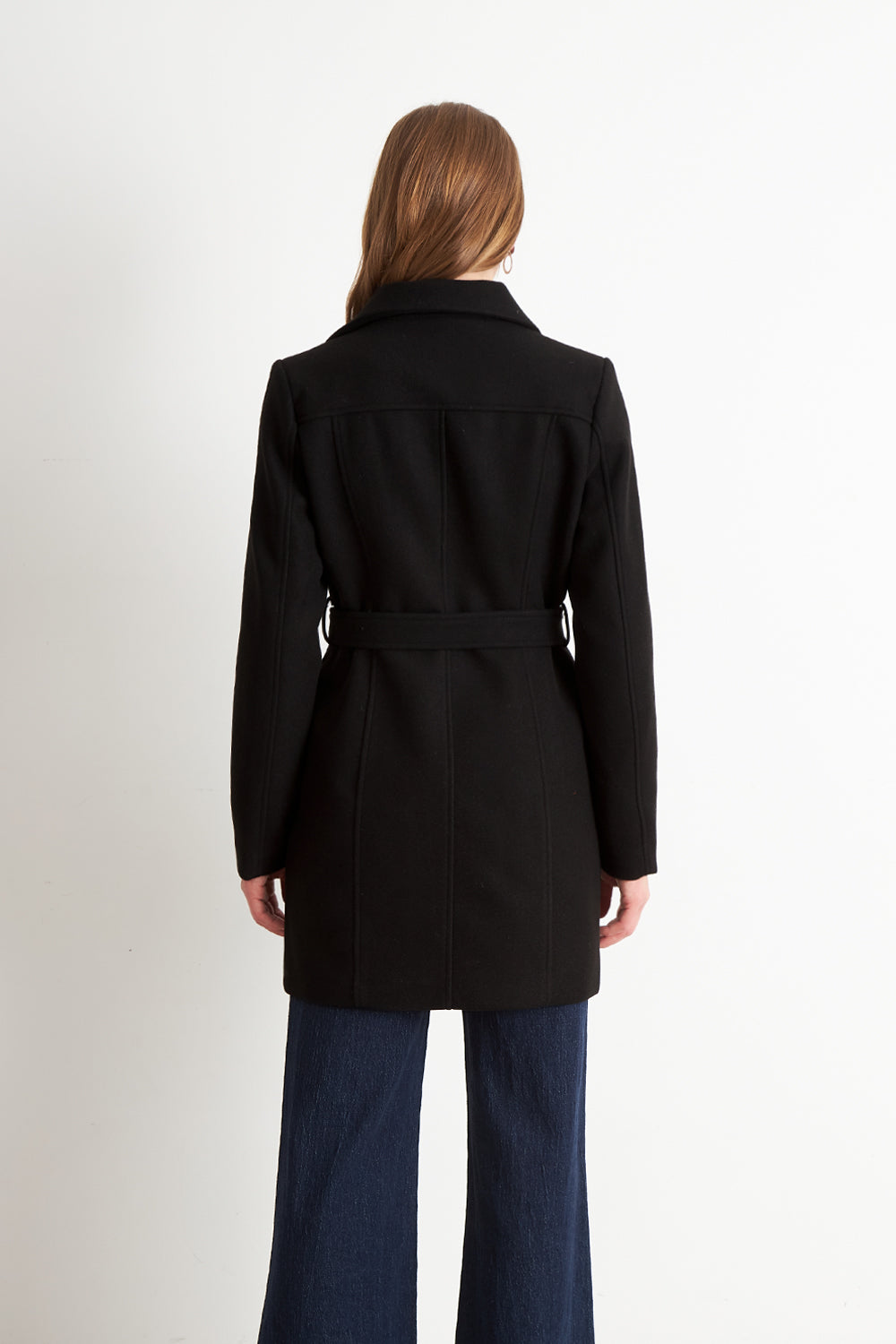 Chaqueta de Paño con Cinturón Negro