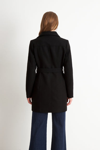 Chaqueta de Paño con Cinturón Negro