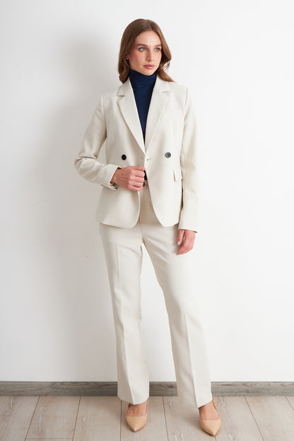 Blazer Sastrero Dos Botones Blanco