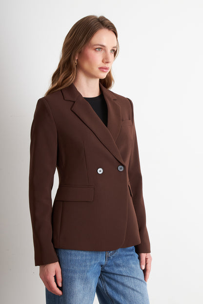 Blazer Sastrero Dos Botones Café