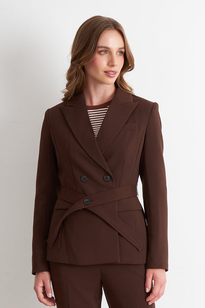 Blazer Cinturón Café