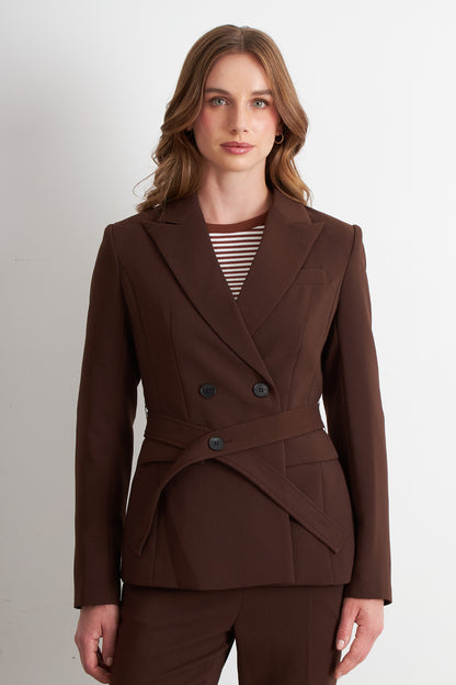 Blazer Cinturón Café
