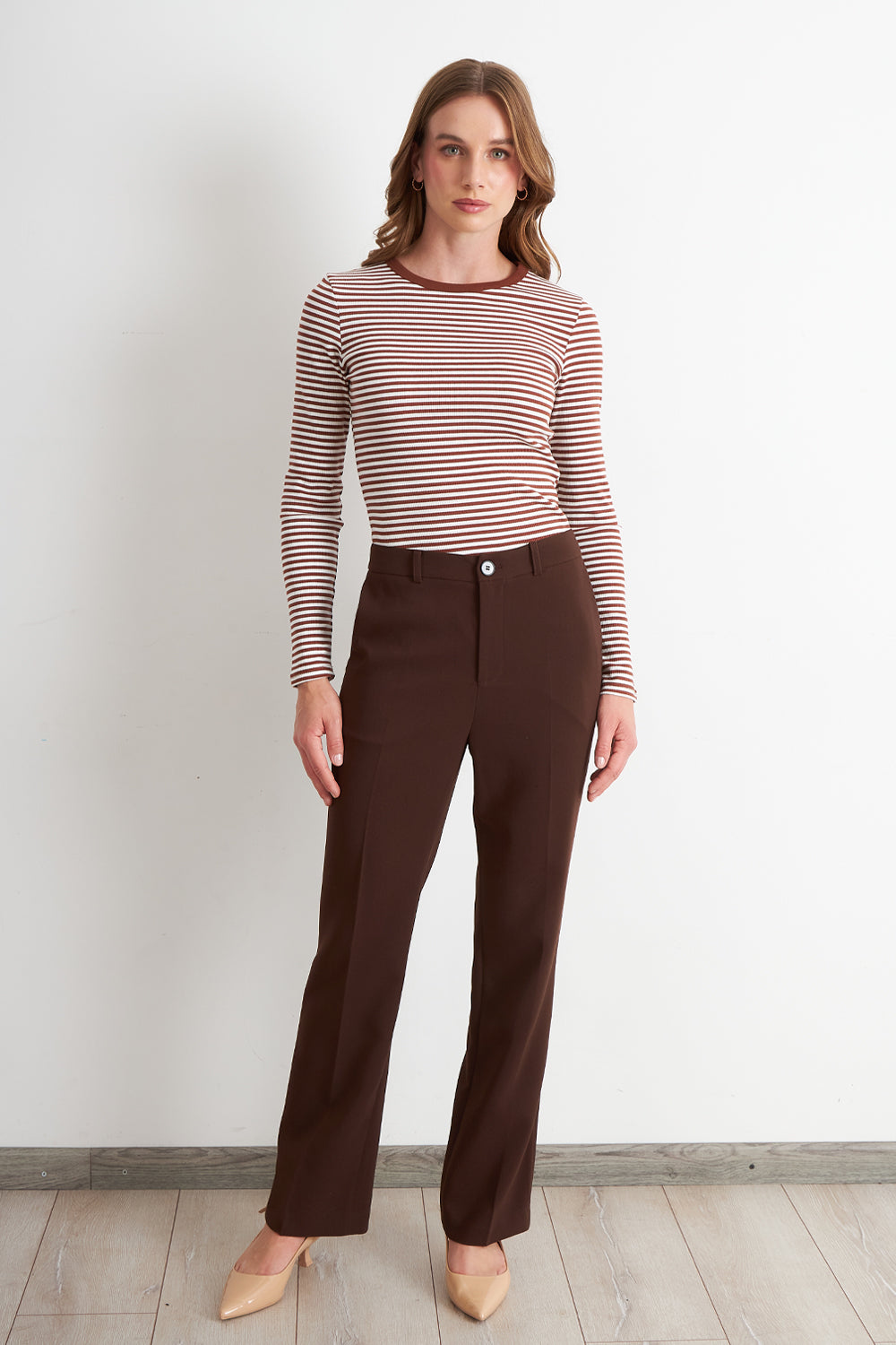 Pantalón Sastrero Recto Café