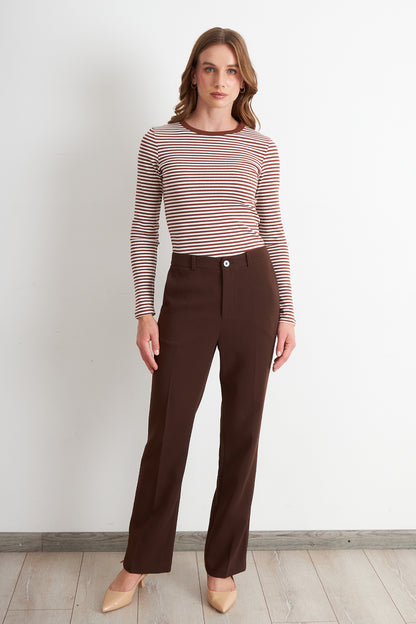 Pantalón Sastrero Recto Café