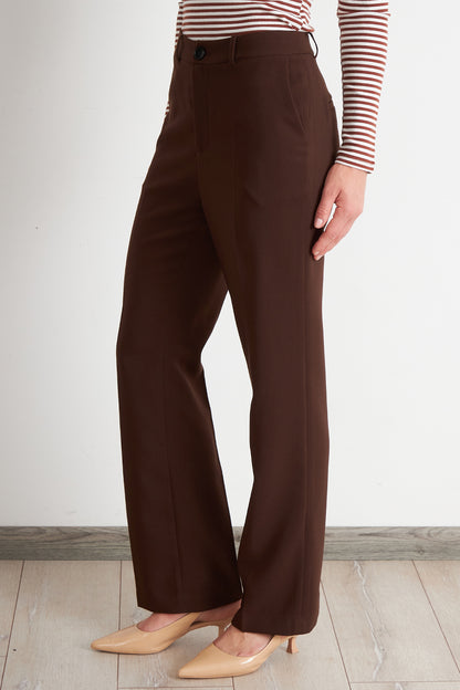 Pantalón Sastrero Recto Café
