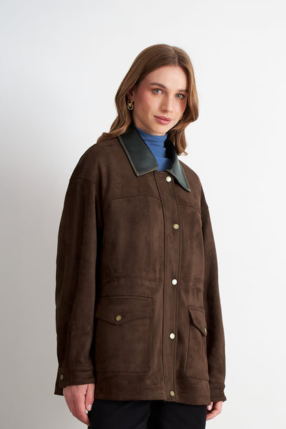Chaqueta Tipo Barbour Café