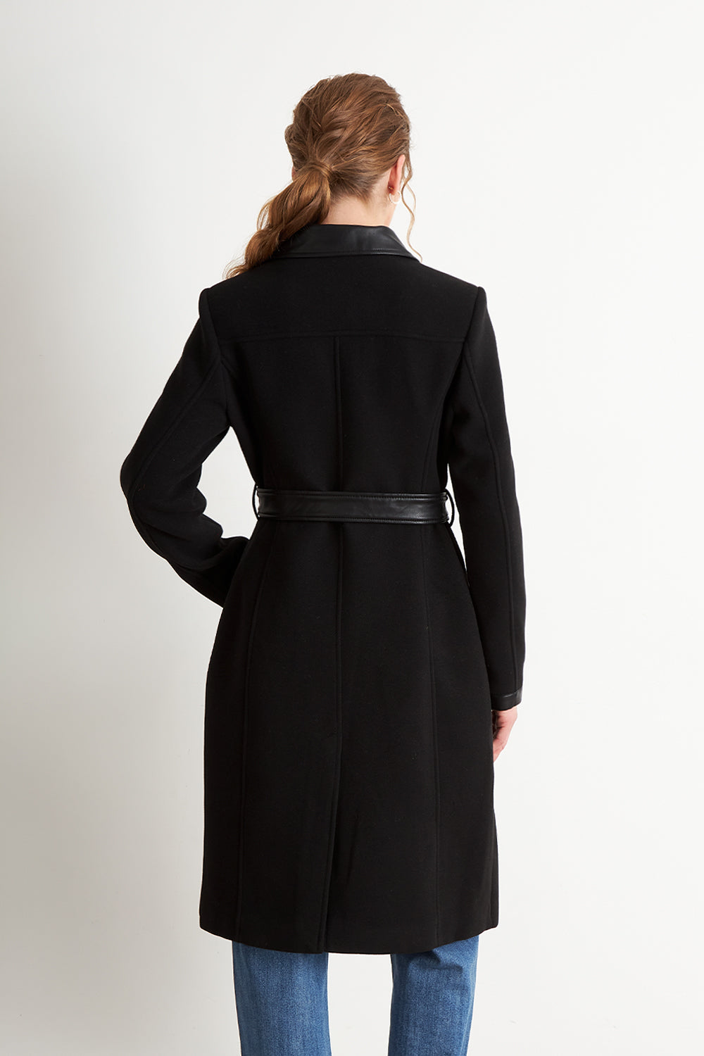 Abrigo Cuello Camisero Negro