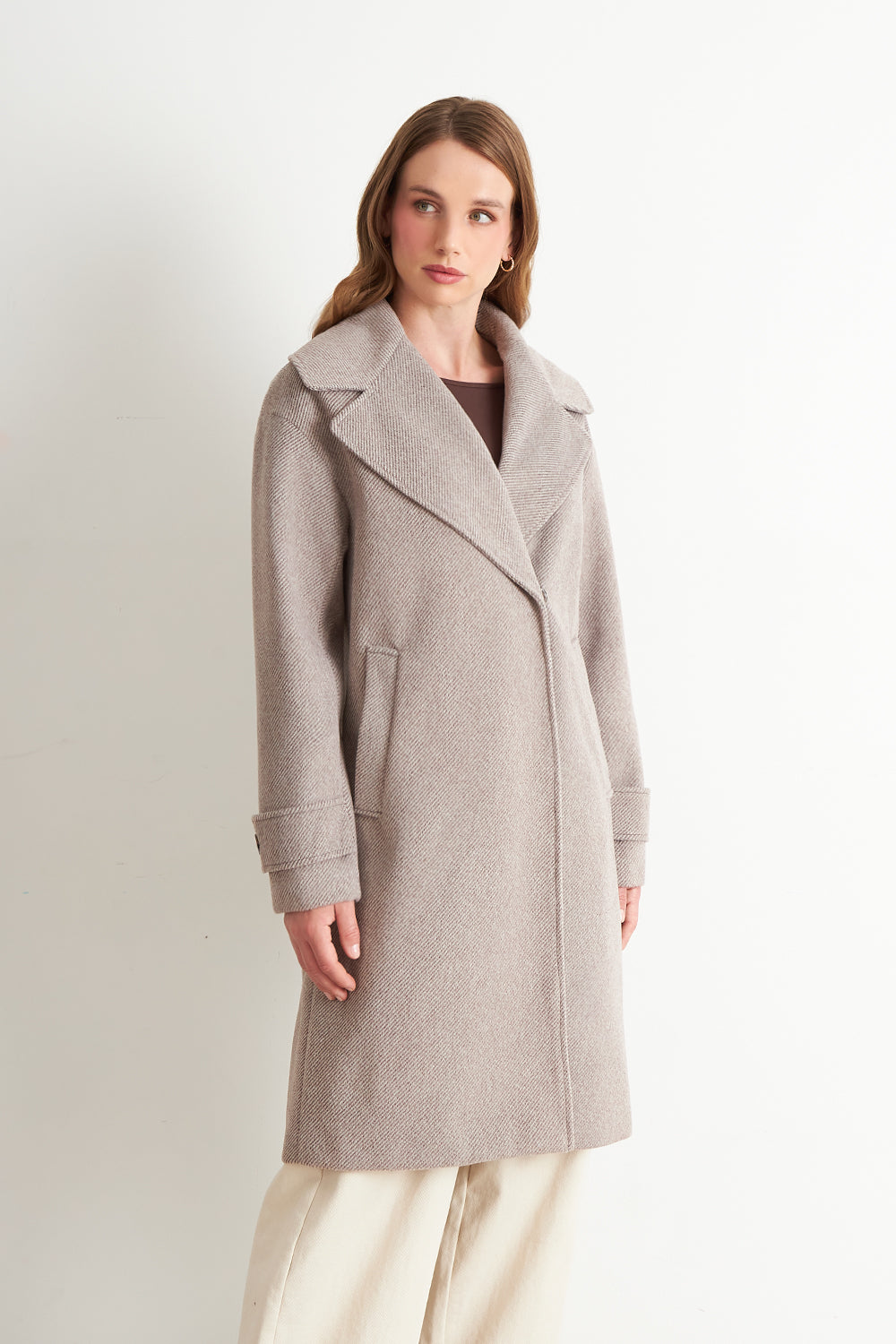 Abrigo Lanilla con Solapa Khaki