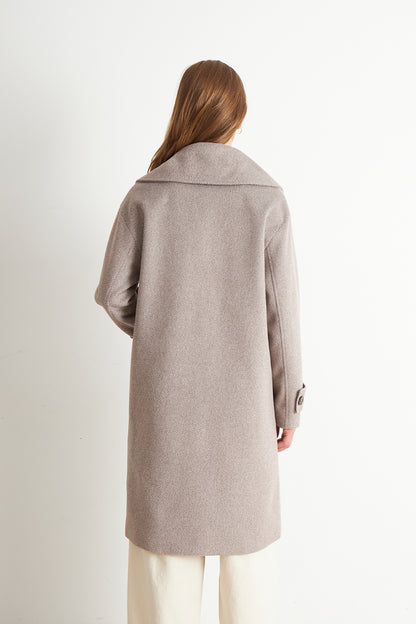 Abrigo Lanilla con Solapa Khaki