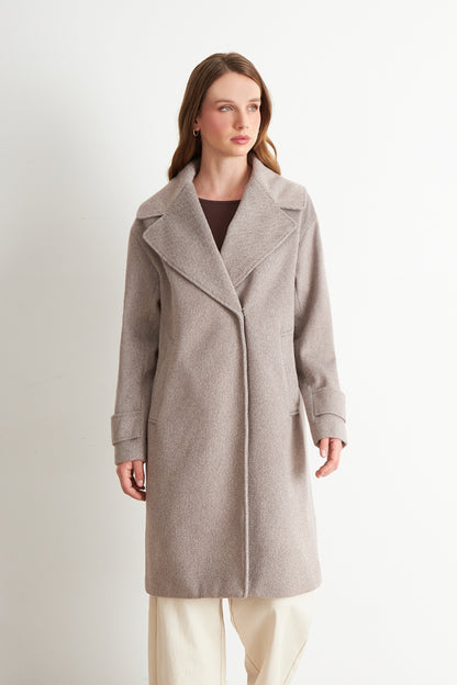 Abrigo Lanilla con Solapa Khaki