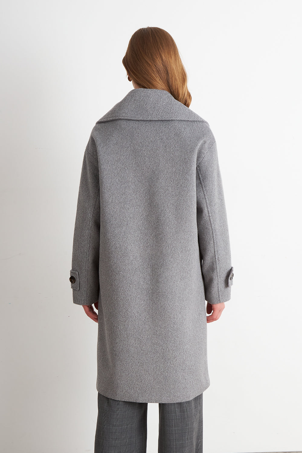 Abrigo Lanilla con Solapa Gris