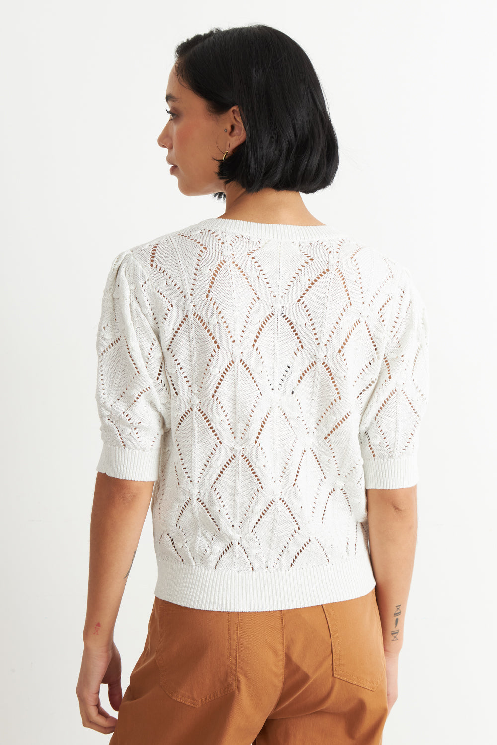 Polera Manga Corta de Hilo Blanco
