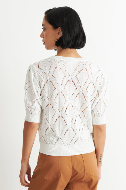 Polera Manga Corta de Hilo Blanco