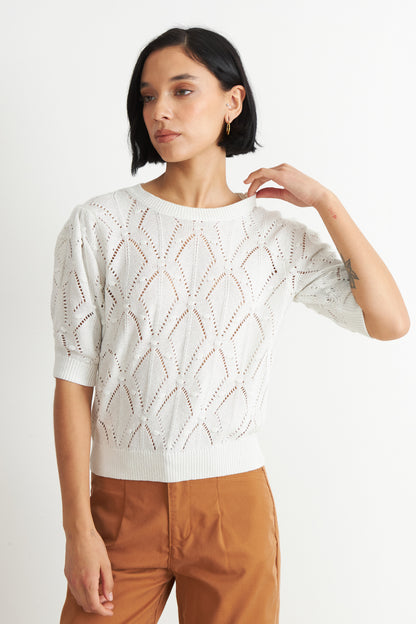 Polera Manga Corta de Hilo Blanco