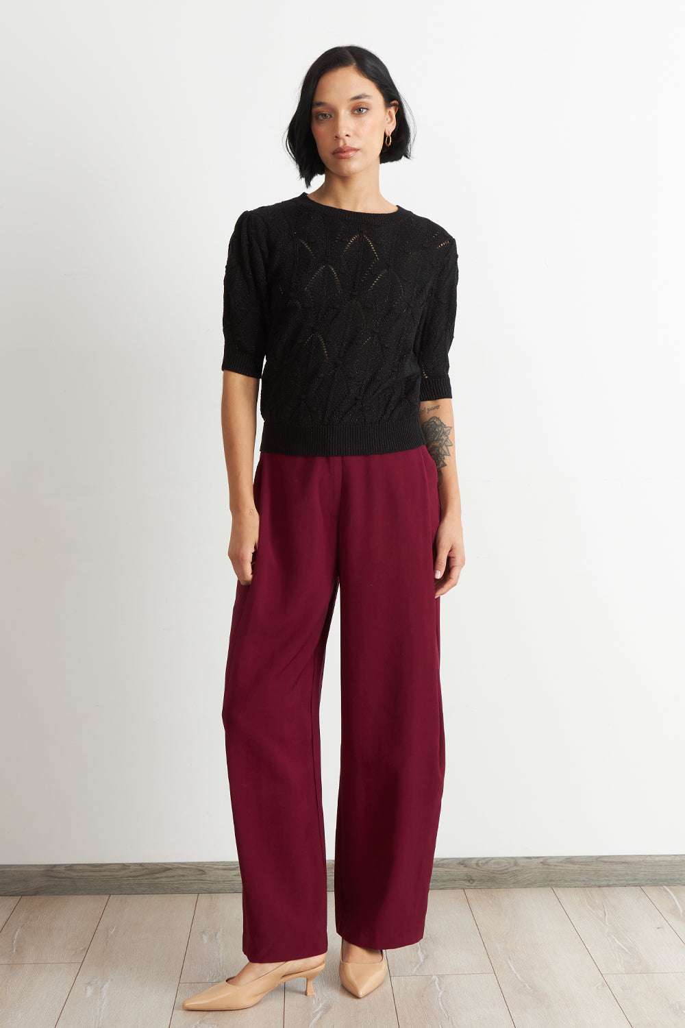 Polera Manga Corta de Hilo Negro