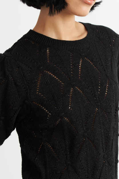 Polera Manga Corta de Hilo Negro