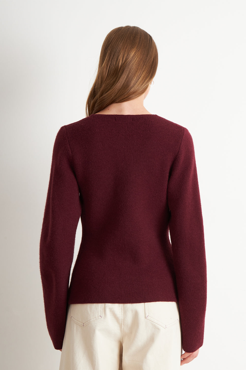 Cárdigan Manga Globo Ladrillo