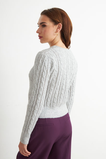 Sweater de Punto Calado Blanco