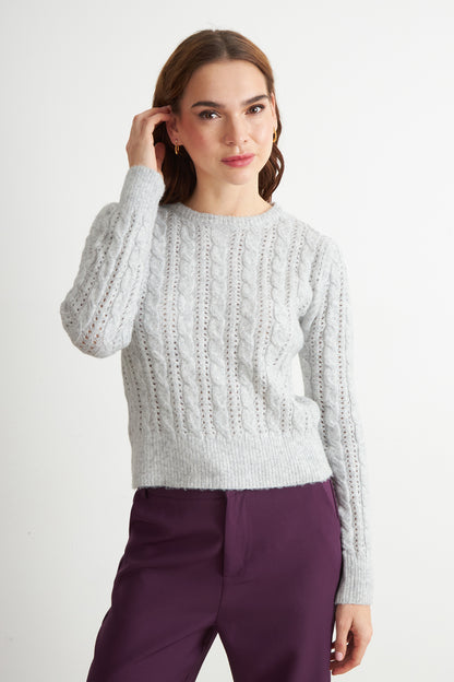 Sweater de Punto Calado Blanco
