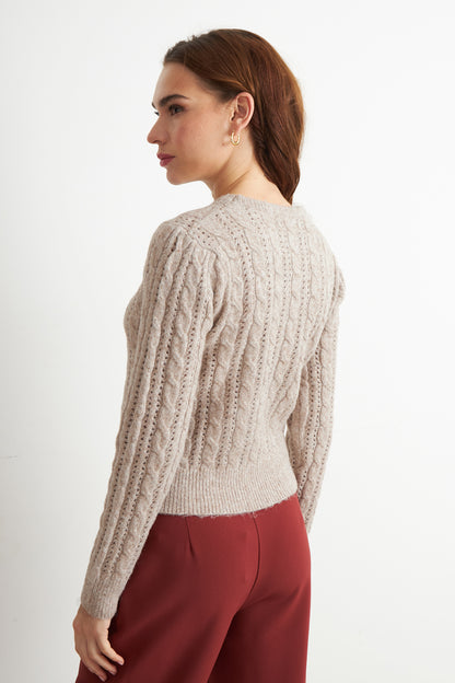 Sweater de Punto Calado Café