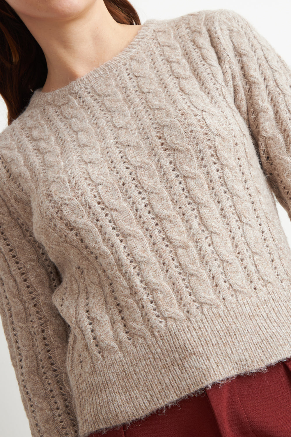 Sweater de Punto Calado Café