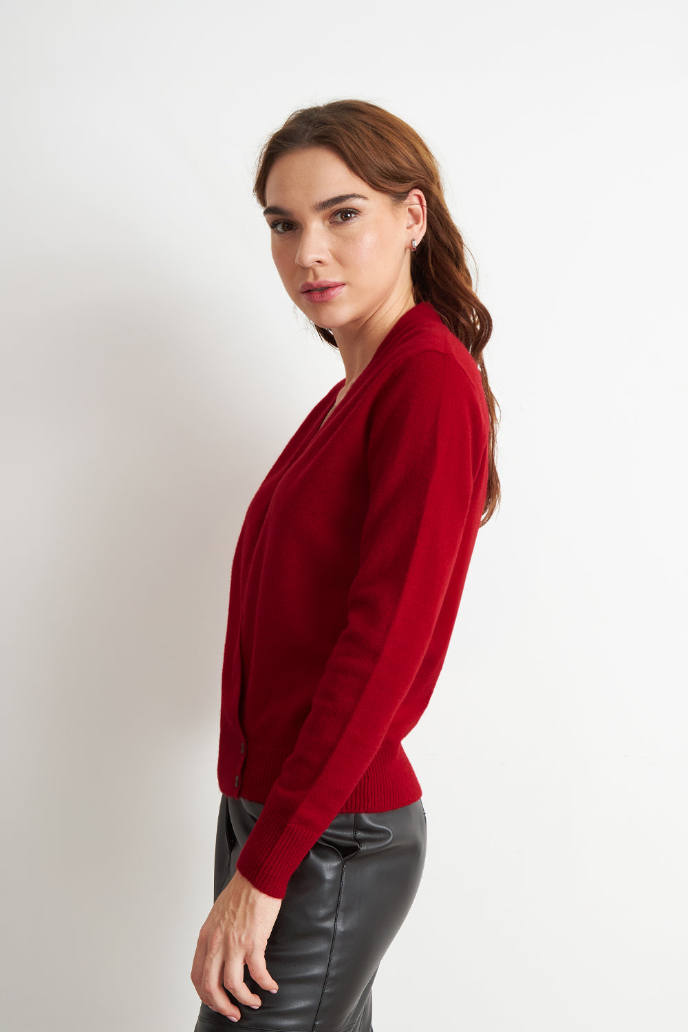 Sweater Cruzado con Botones Rojo