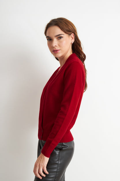 Sweater Cruzado con Botones Rojo