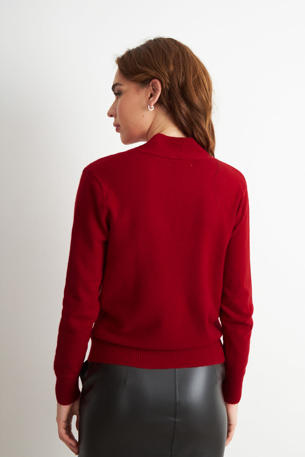 Sweater Cruzado con Botones Rojo
