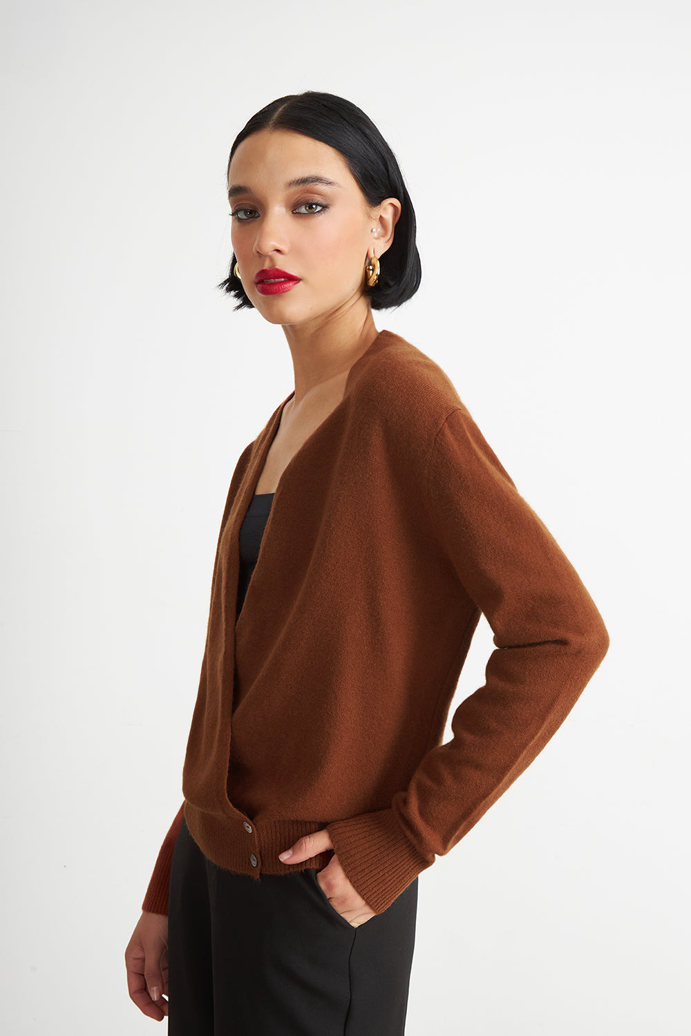 Sweater Cruzado con Botones Óxido