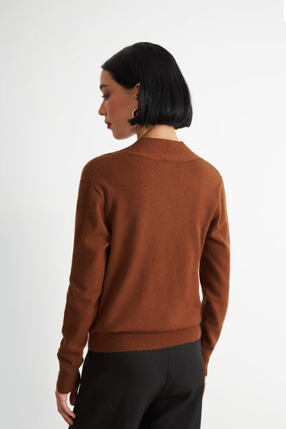 Sweater Cruzado con Botones Óxido