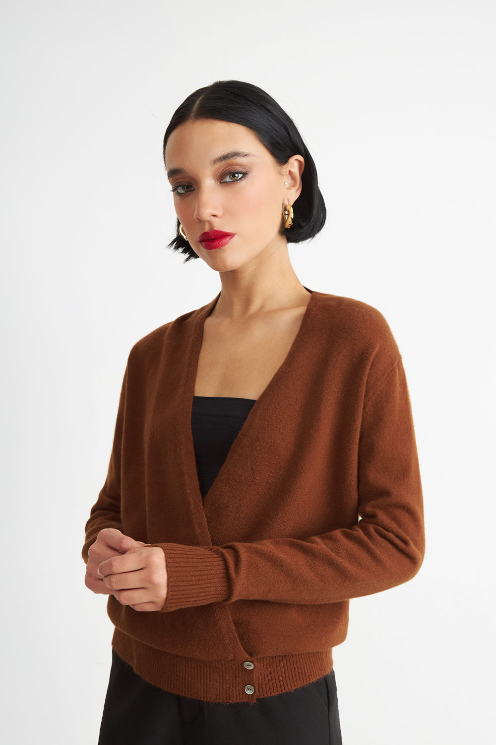 Sweater Cruzado con Botones Óxido