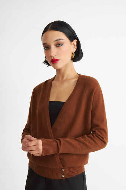 Sweater Cruzado con Botones Óxido