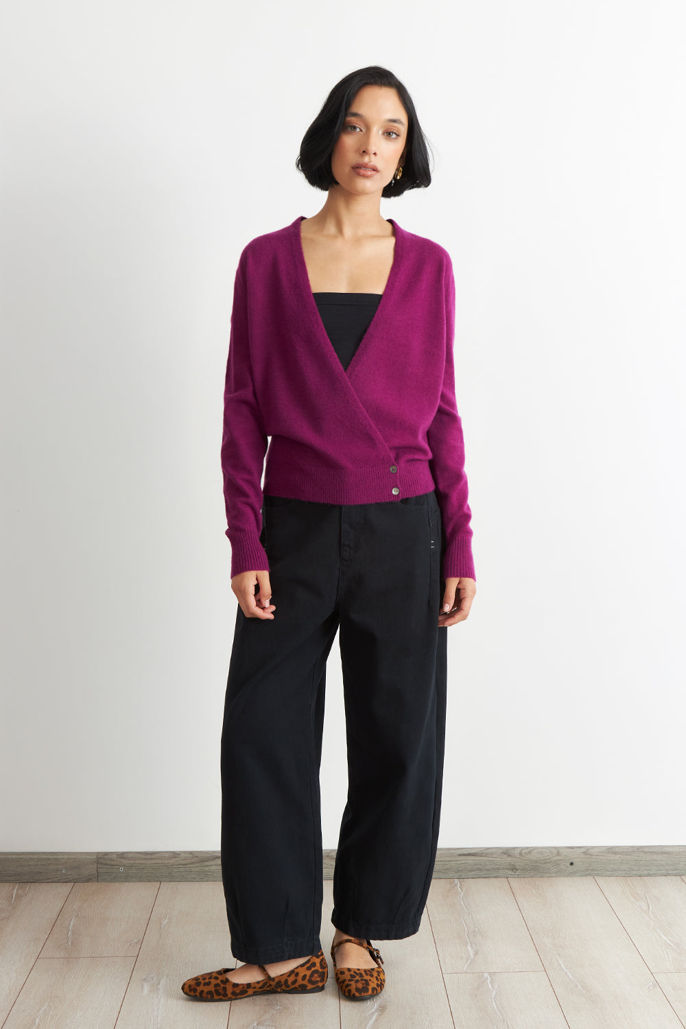 Sweater Cruzado con Botones Morado