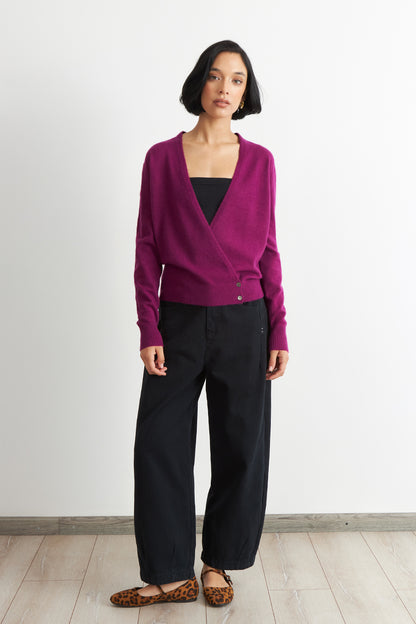 Sweater Cruzado con Botones Morado