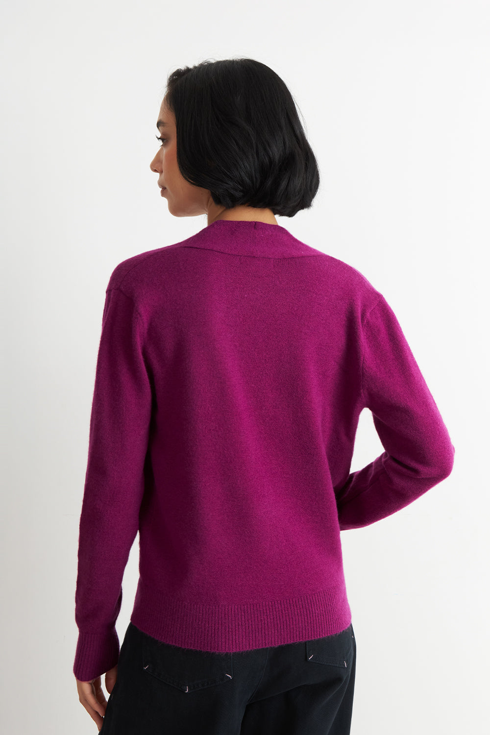 Sweater Cruzado con Botones Morado
