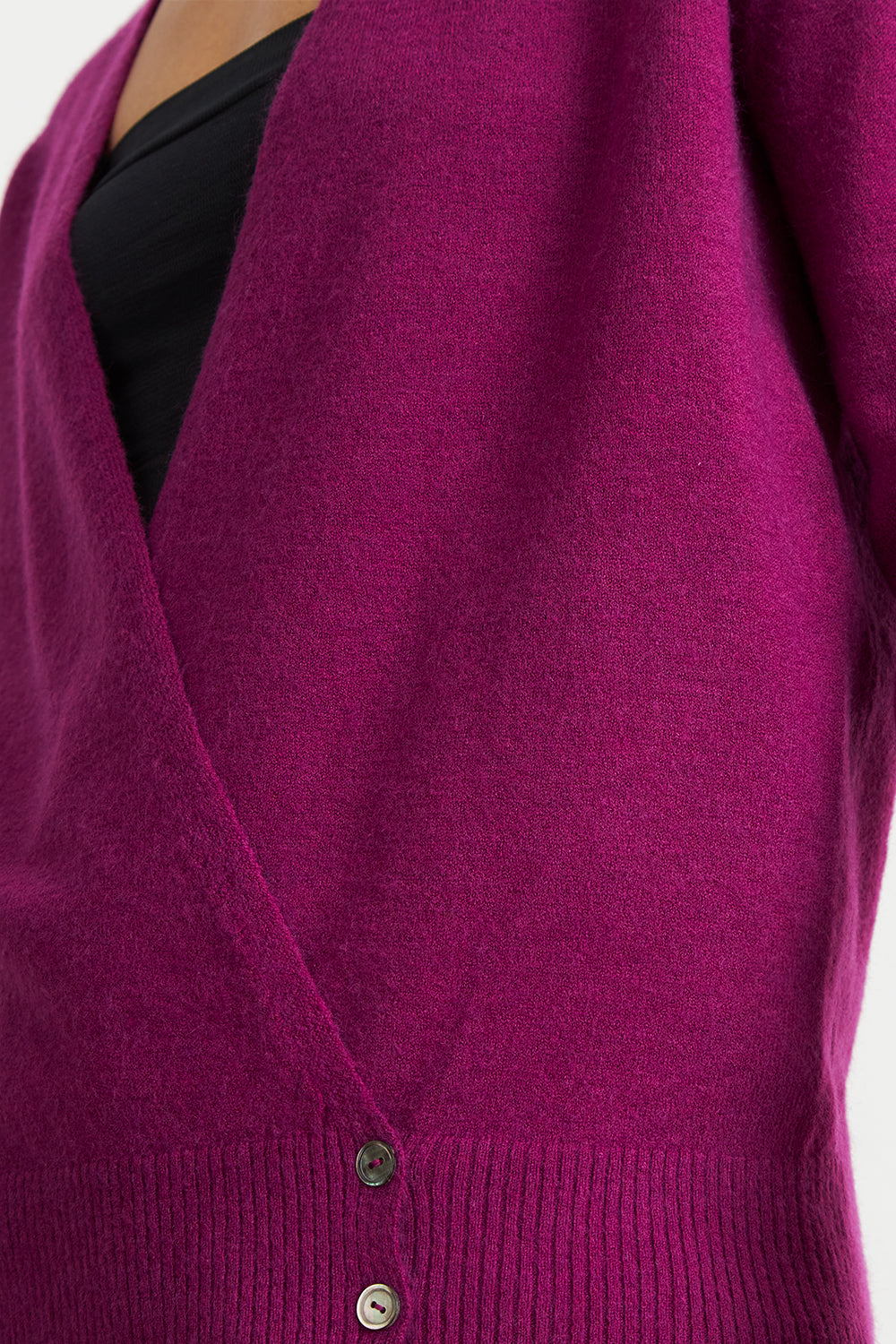 Sweater Cruzado con Botones Morado