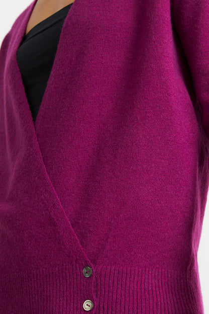 Sweater Cruzado con Botones Morado