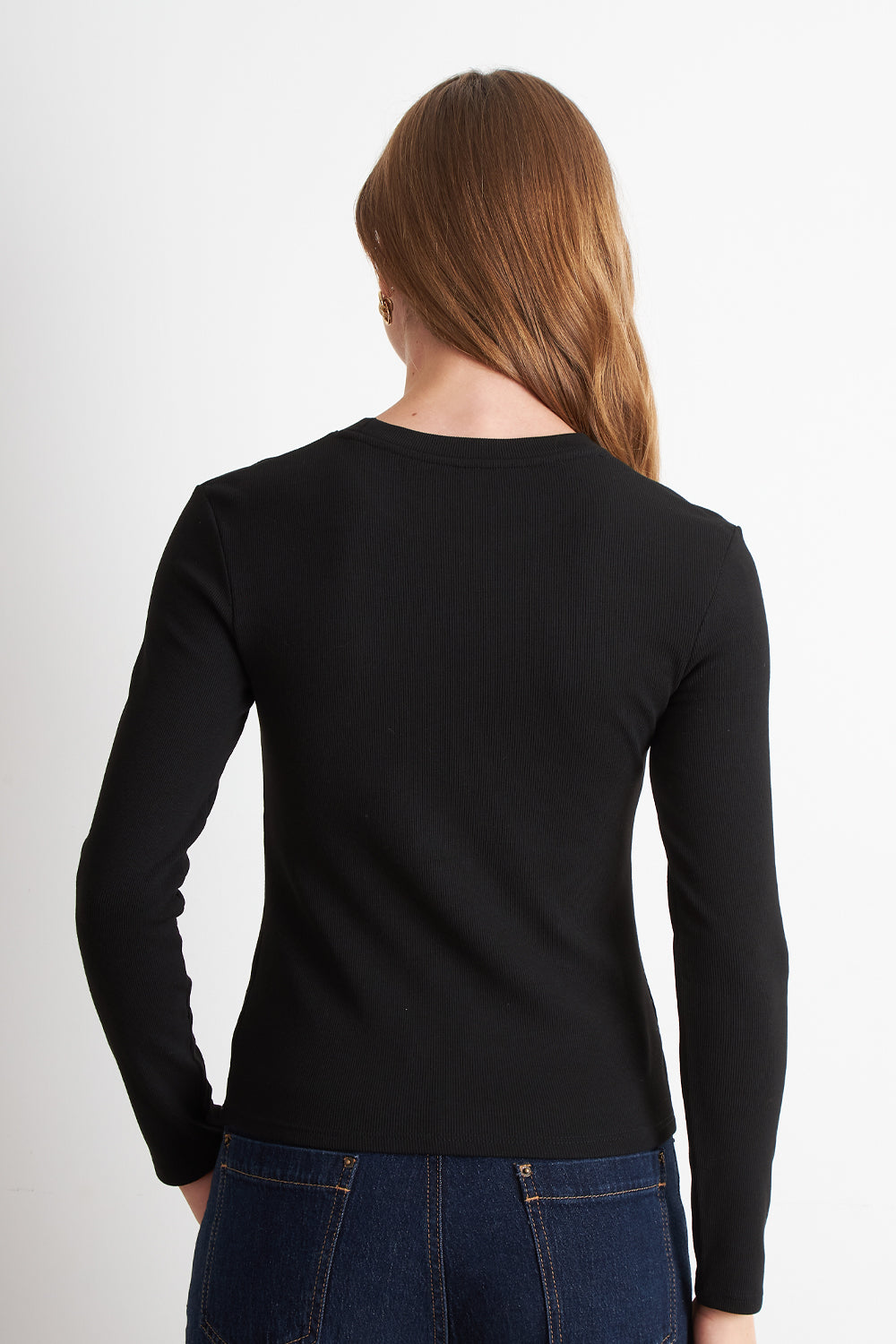 Polera Polar Manga Larga Negro