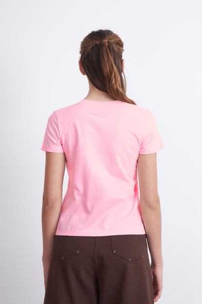 Polera Básica Cuello Redondo Rosado