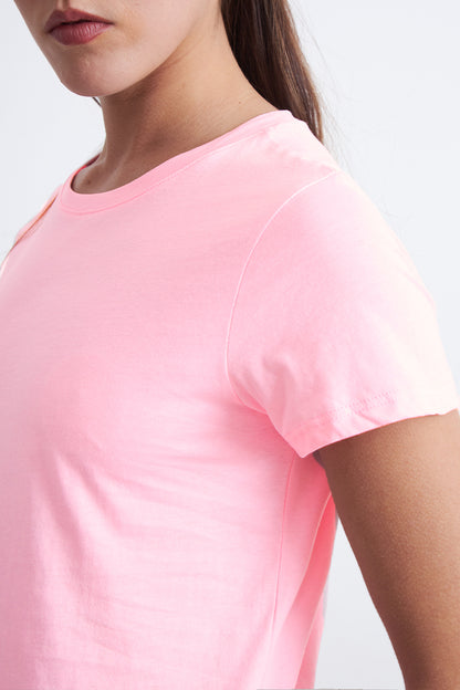 Polera Básica Cuello Redondo Rosado