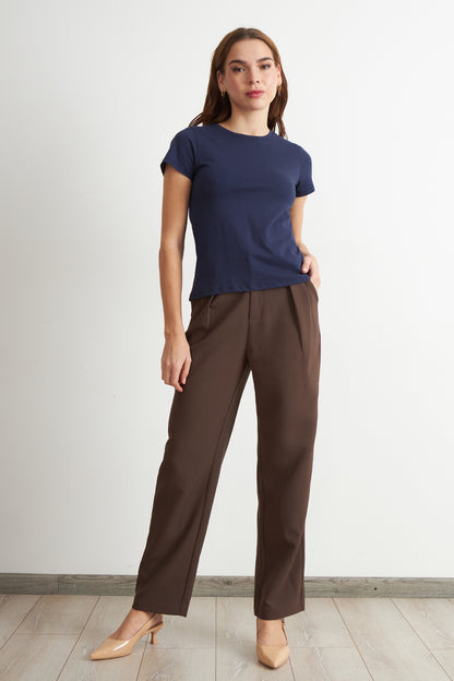 Polera Básica Cuello Redondo Azul Marino