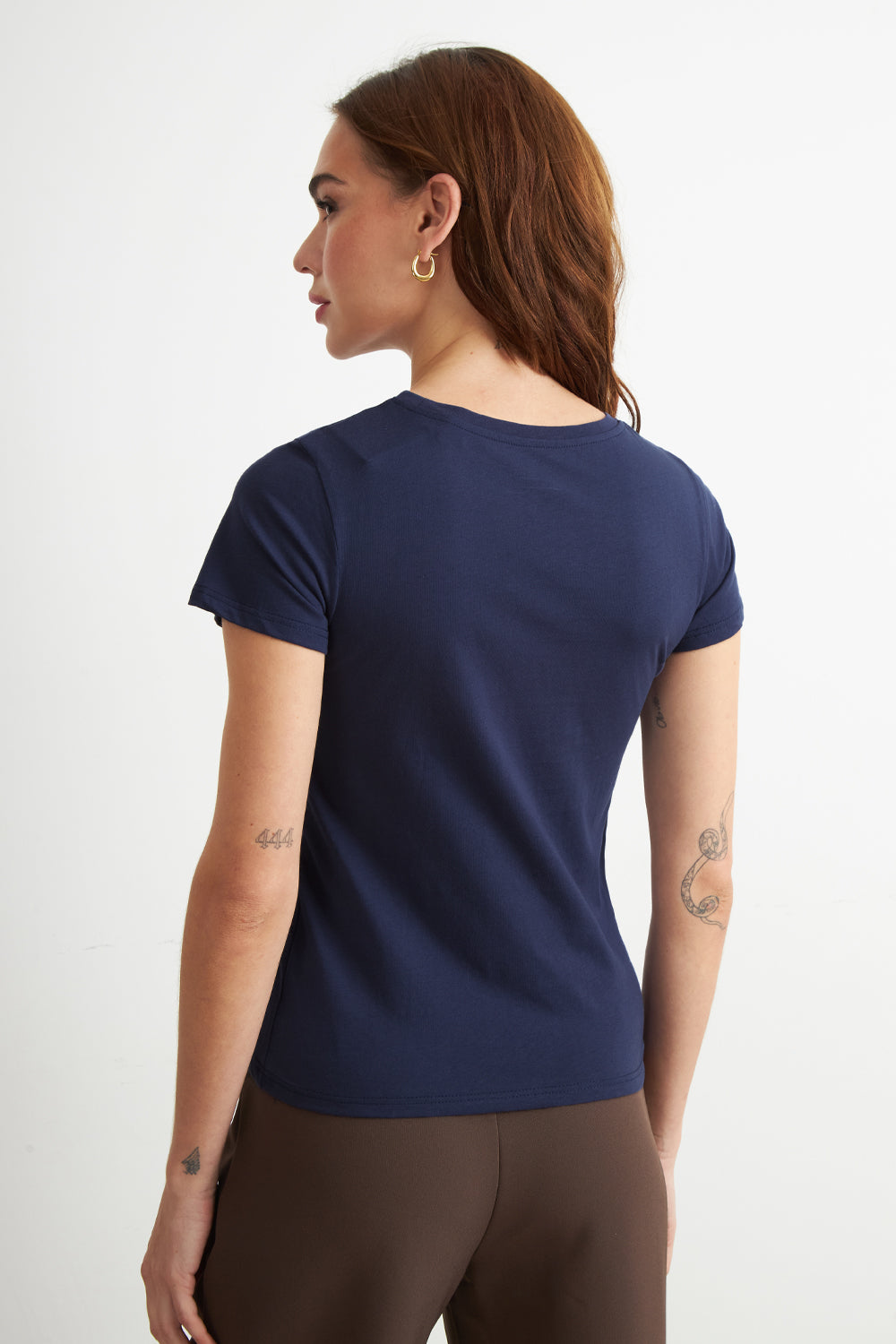 Polera Básica Cuello Redondo Azul Marino