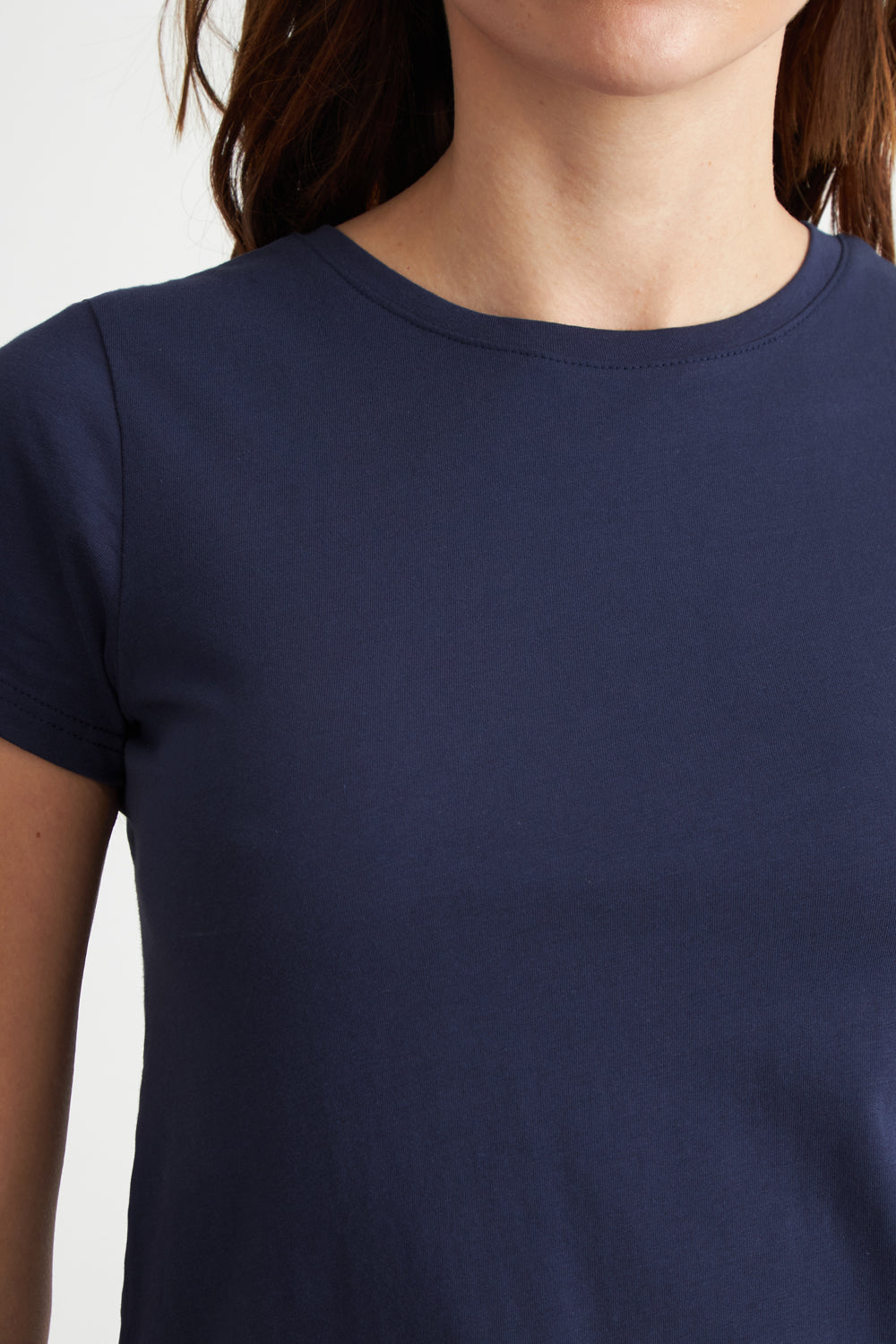 Polera Básica Cuello Redondo Azul Marino