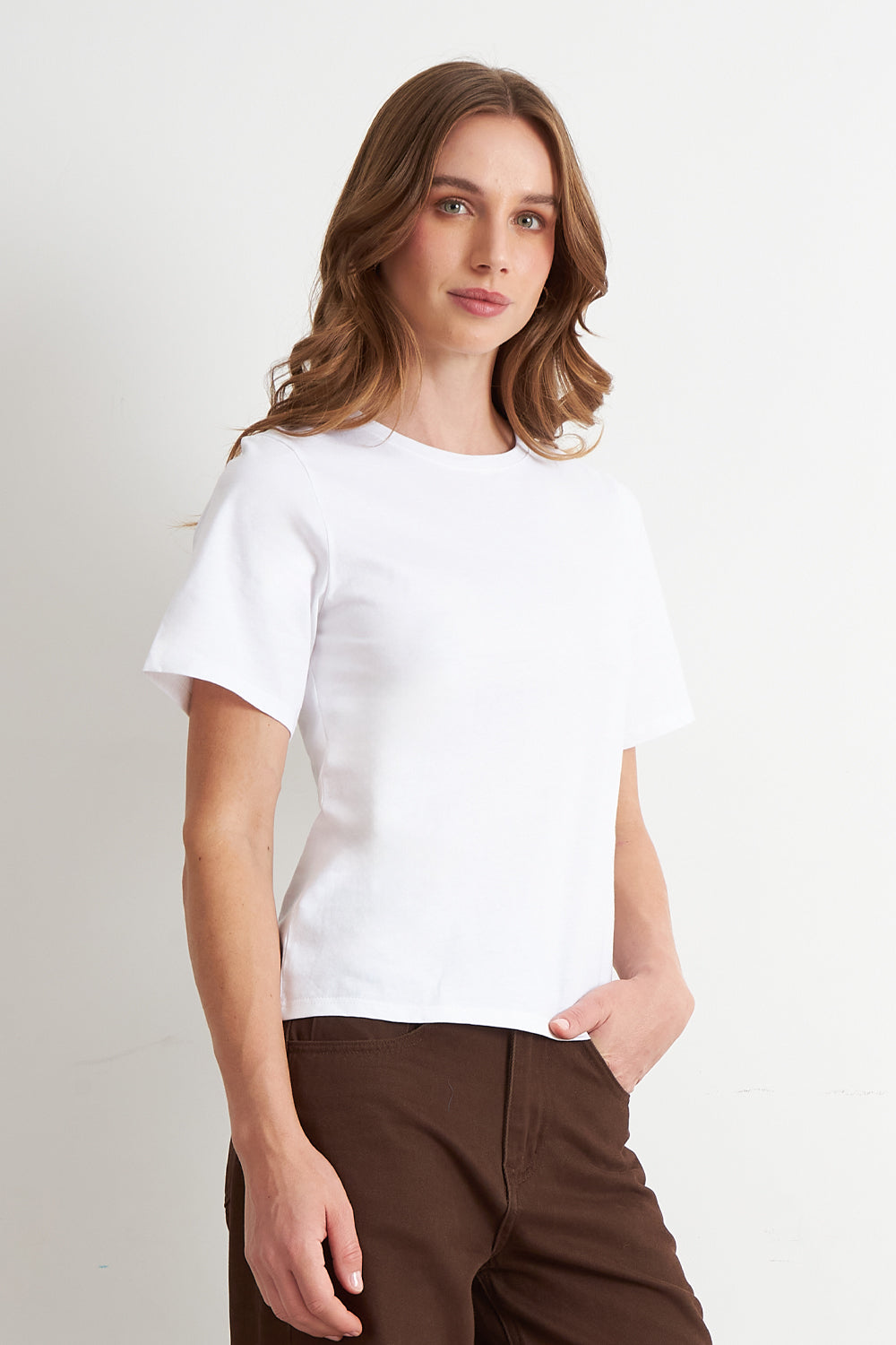 Polera Recta Manga Corta Blanco