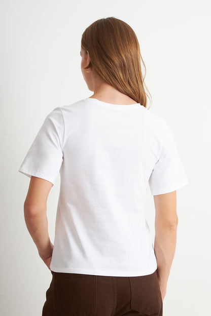 Polera Recta Manga Corta Blanco