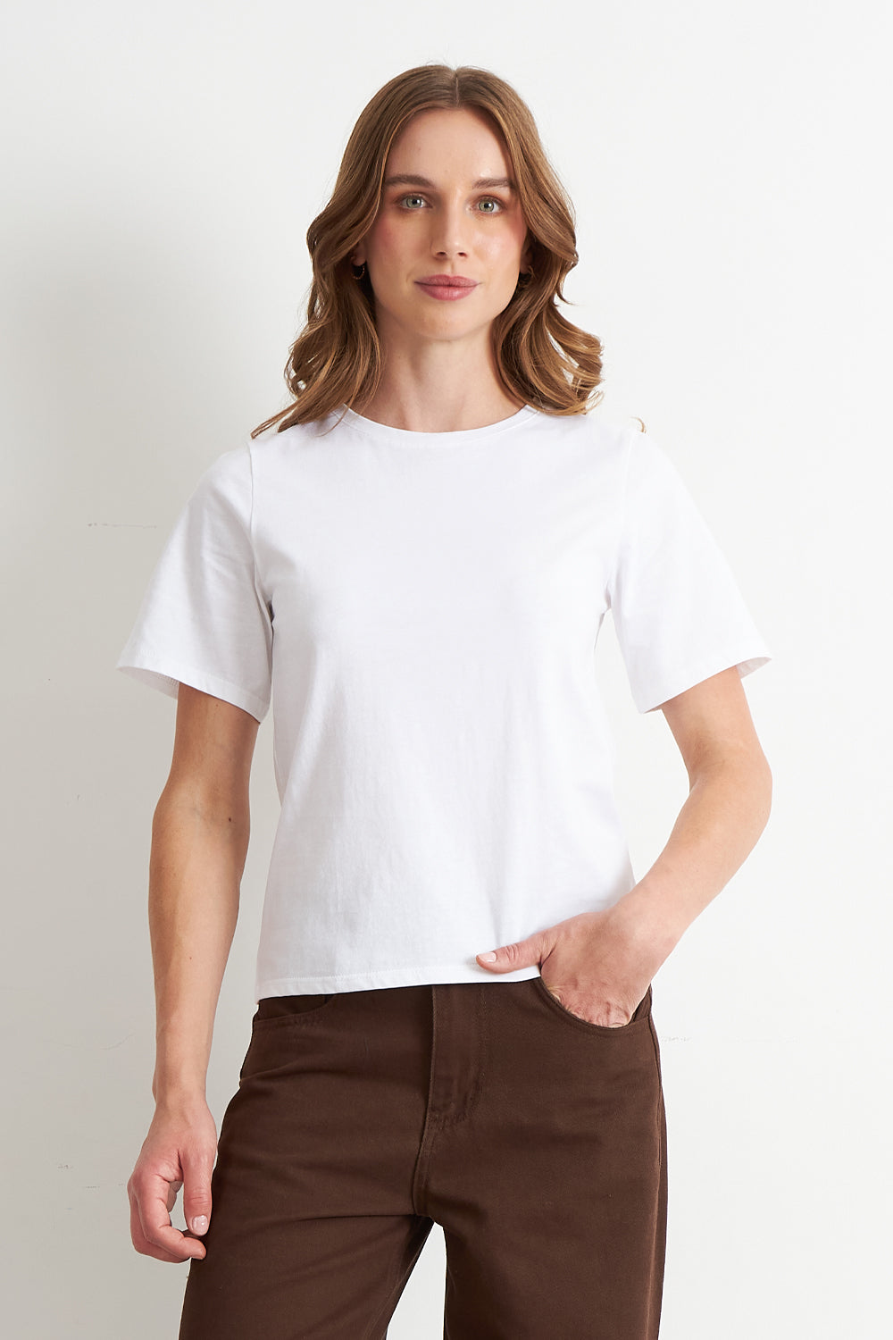 Polera Recta Manga Corta Blanco